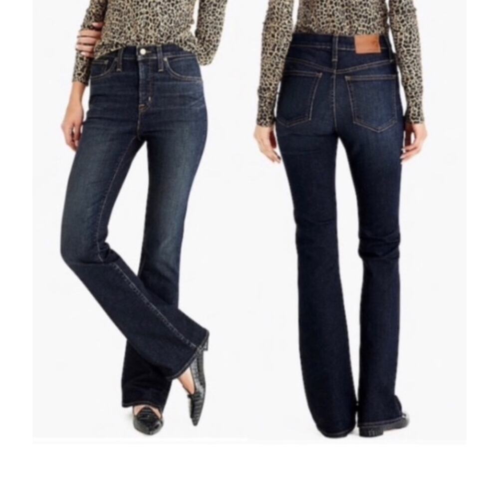 J. Crew High Rise Curvy Demi Boot Jeans Women’s 8 Dark Wash 30” Inseam stretch